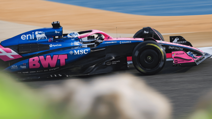 Pierre Gasly on track during pre-season testing in Bahrain