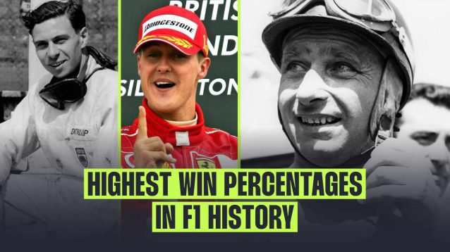 The highest F1 win percentages by driver in history.