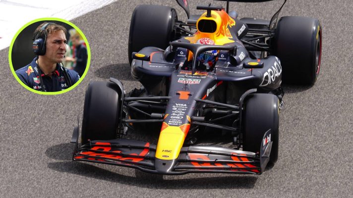 Red Bull's Max Verstappen on track during pre-season testing in Bahrain.