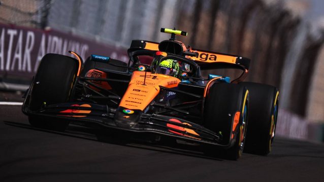 McLaren's Lando Norris on track at the 2025 Chinese Grand Prix