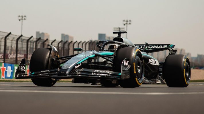 George Russell on track in China