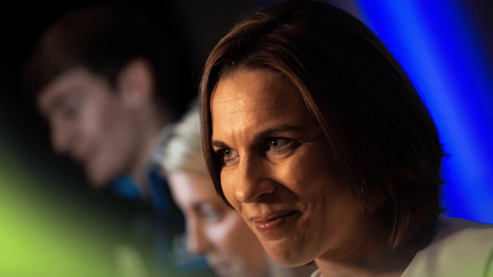 Claire Williams speaks to the media
