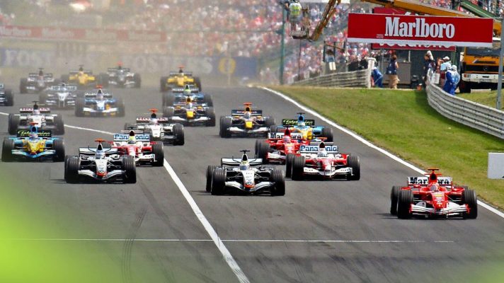 The race start of the 2005 Hungarian Grand Prix.