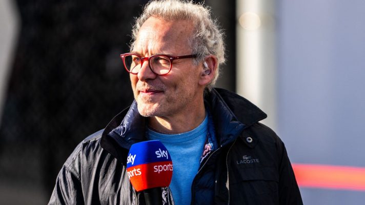 1997 Formula 1 World Champion Jacques Villeneuve on Sky F1 punditry duties at the 2025 Japanese Grand Prix