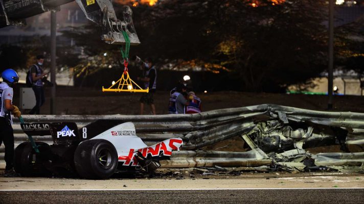 Romain Grosjean Haas Bahrain Sakhir GP fire crash PlanetF1