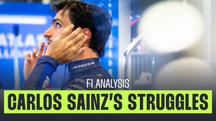 Carlos Sainz in the Williams garage