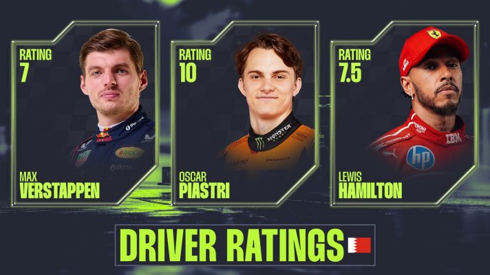 Max Verstappen, Oscar Piastri and Lewis Hamilton