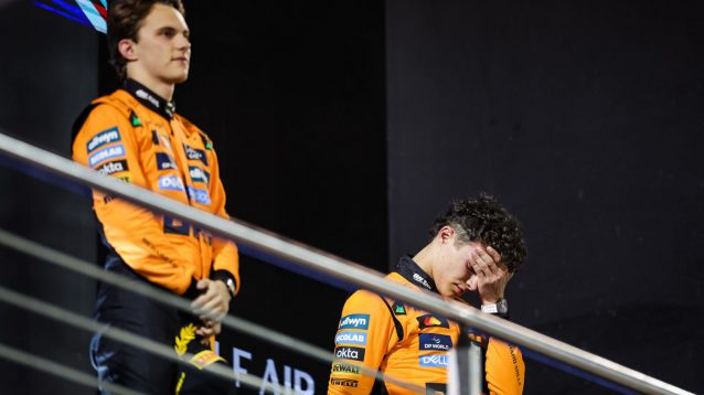 Oscar Piastri and Lando Norris on the podium