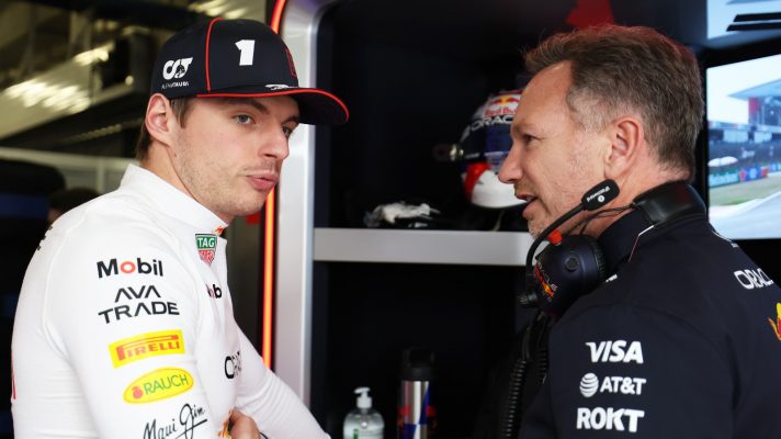 Max Verstappen and Christian Horner