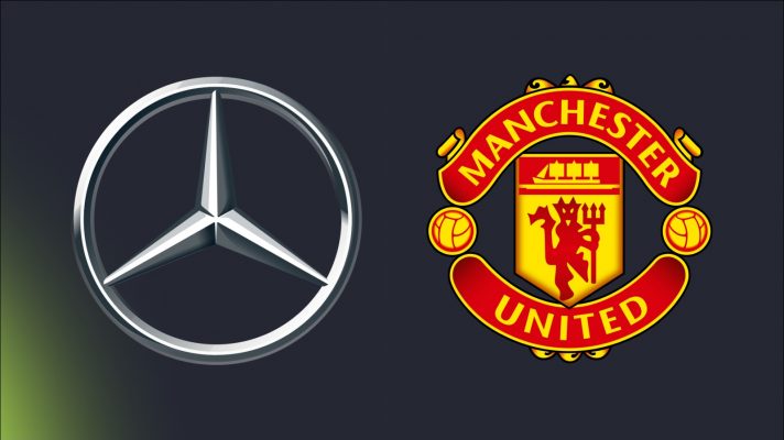 Mercedes and Manchester United logos