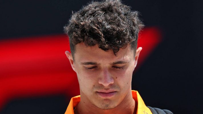 McLaren's Lando Norris, head down, at the 2025 Saudi Arabian Grand Prix
