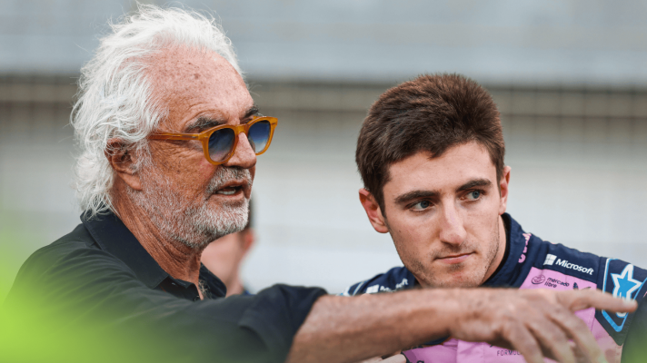Jack Doohan looks on as Flavio Briatore points on the grid in Bahrain
