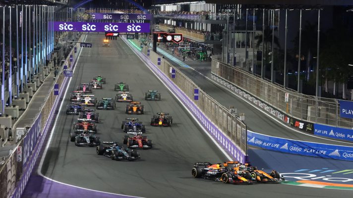 Race start at the Saudia Arabian Grand Prix 2025