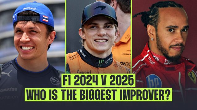 Alex Albon, Oscar Piastri and Lewis Hamilton