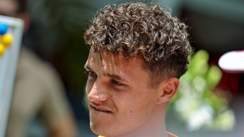 Lando Norris ‘injured’ at Miami GP as Russell holds hands up after LEGO crash