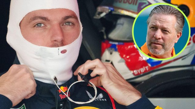 Max Verstappen and Zak Brown