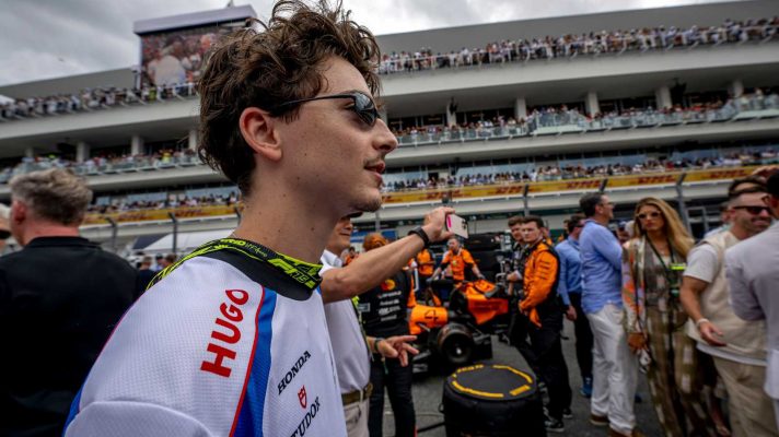 Timothee Chalamet Racing Bulls VCARB Formula 1 F1 Miami Grand Prix PlanetF1