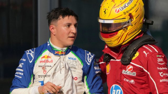 Isack Hadjar and Lewis Hamilton