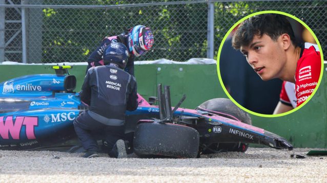 Franco Colapinto crash with Oliver Bearman in the circle