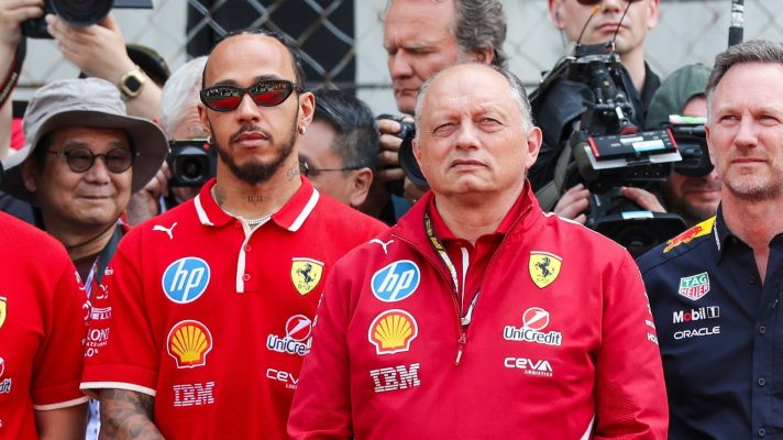 Fred Vasseur and Lewis Hamilton