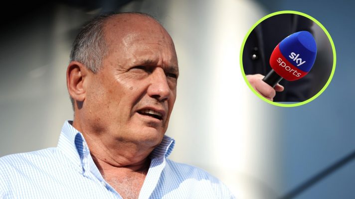 Ron Dennis and the Sky Sports mic