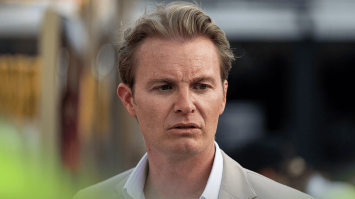 Nico Rosberg looks annoyed in the Bahrain GP paddock