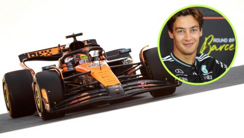 McLaren ‘clearly slowed down a lot’ as Russell pokes fun at new FIA rule