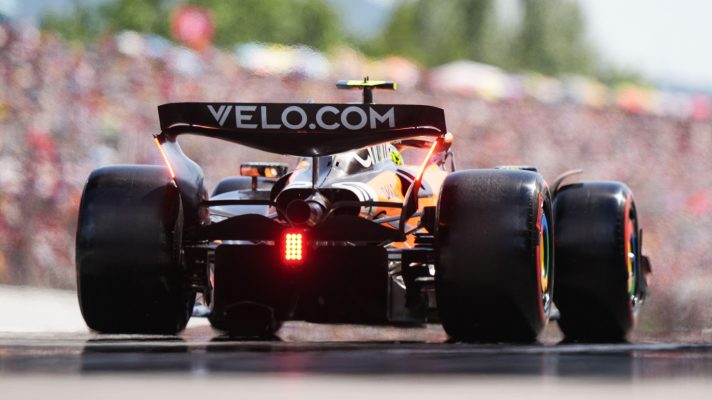 Lando Norris during qualifying at the Circuit de Barcelona-Catalunya