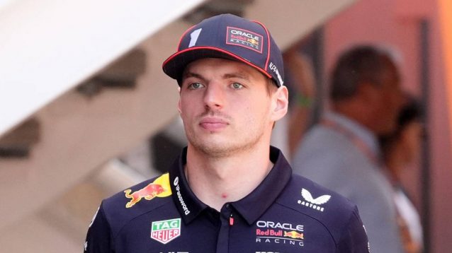 Max Verstappen in the Barcelona paddock.