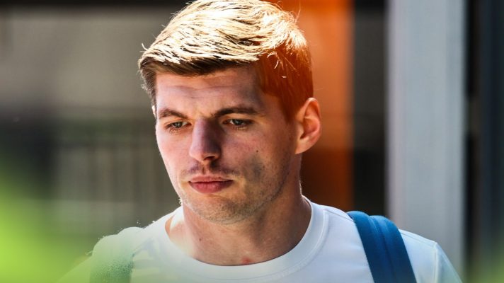 Red Bull driver Max Verstappen pictured in the paddock at the 2025 Spanish Grand Prix