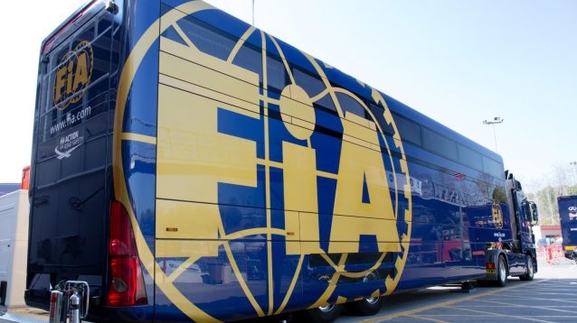 FIA truck in the paddock