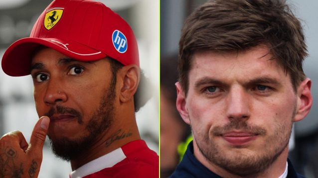Lewis Hamilton on the left and Max Verstappen on the right