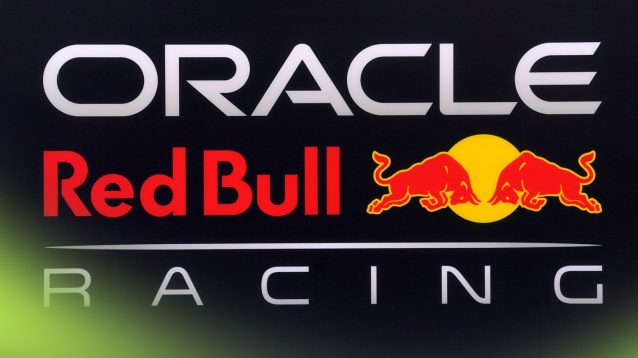 The Red Bull Racing logo displayed at Bahrain F1 2025 testing
