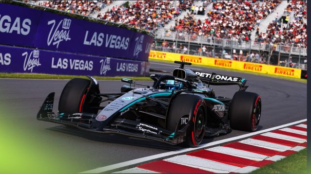 Mercedes' George Russell in action at the 2025 Canadian Grand Prix
