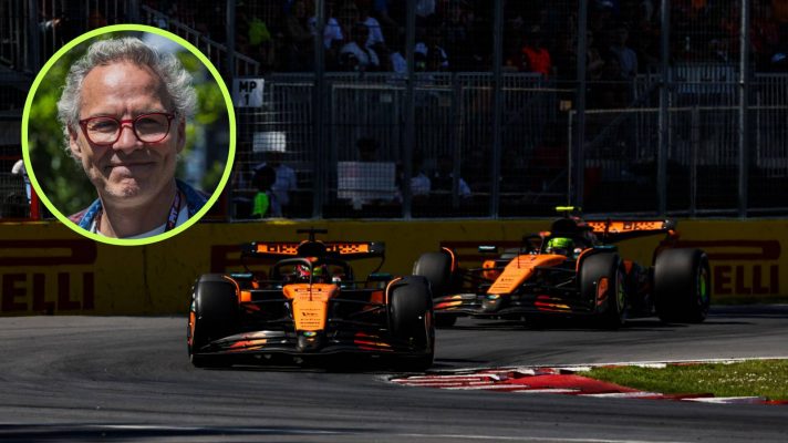 McLaren's Lando Norris and Oscar Piastri battle in the 2025 Canadian Grand Prix.