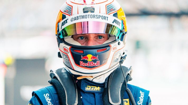 Portrait of Mirko Bortolotti with his helmet on.