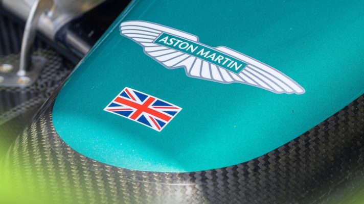 The Aston Martin logo, pictured on the nosecone on the AMR25.