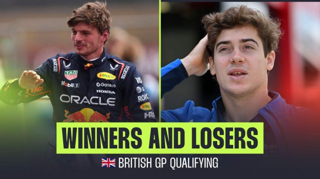 WINNERS AND LOSERS max Verstappen Franco Colapinto Red Bull Alpine Formula 1 F1 British GP