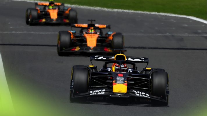 Max Verstappen headed Oscar Piastri and Lando Norris in a closely fought Belgian GP Sprint.