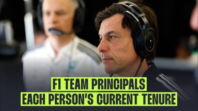 Each F1 team principal and their time in charge.