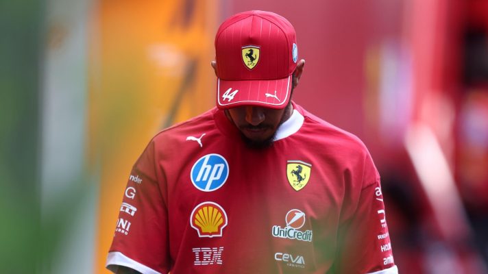 Lewis Hamilton in his Ferrari gear