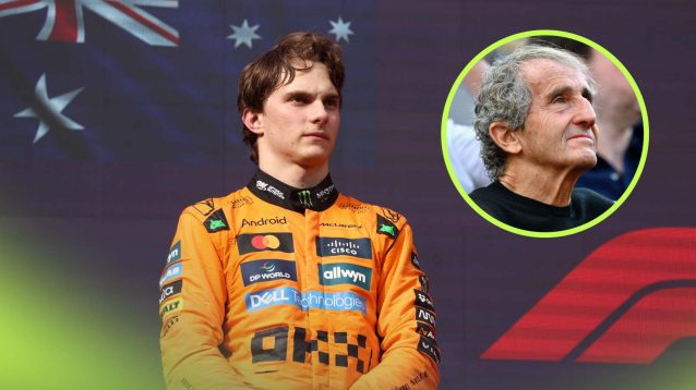 Oscar Piastri and Alain Prost.