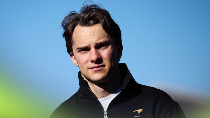 Oscar Piastri arrives at Zandvoort