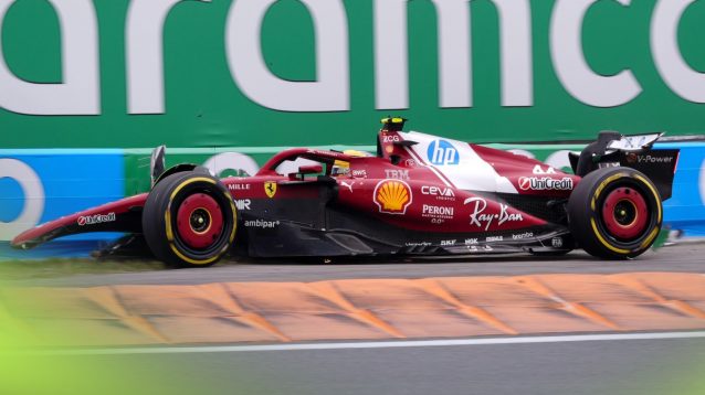 Lewis Hamilton's wrecked Ferrari after crashing out of the 2025 Dutch Grand Prix