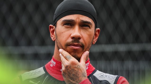 Lewis Hamilton, Ferrari, appears in thought ahead of the 2025 Dutch GP