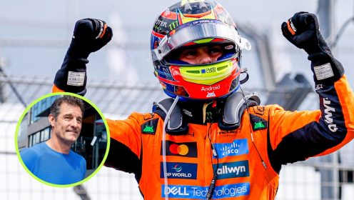 Mark Webber reacts after Oscar Piastri equals F1 milestone