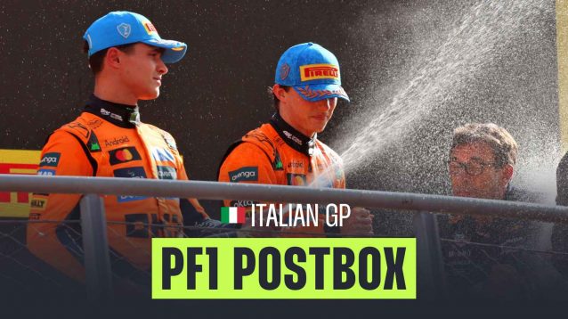 PF1 postbox discussing McLaren and its team orders at Monza.