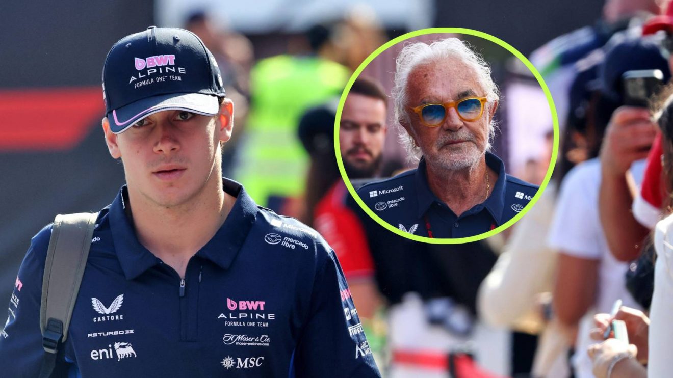 Alpine's Franco Colapinto and Flavio Briatore at the 2025 Italian Grand Prix.