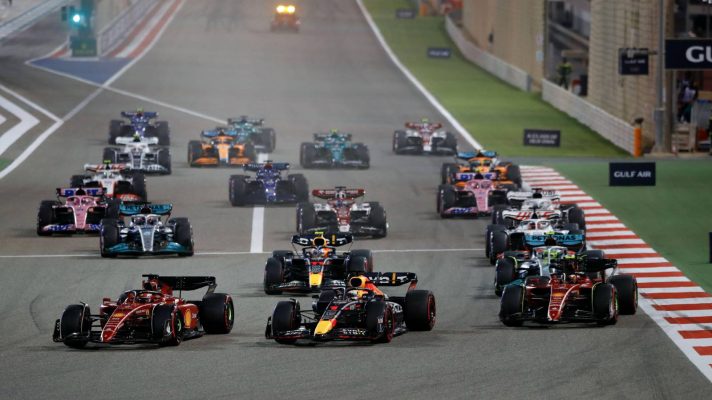 The race start of the 2022 Bahrain Grand Prix.