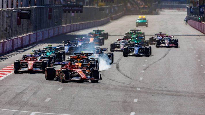 The race start of the 2024 Azerbaijan Grand Prix.
